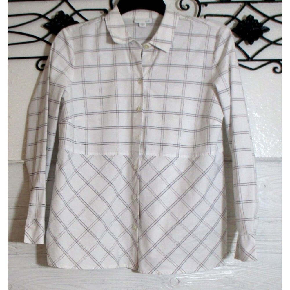 J Jill Women's Top Size PS Long Sleeve Multicolored Plaid Button Up
